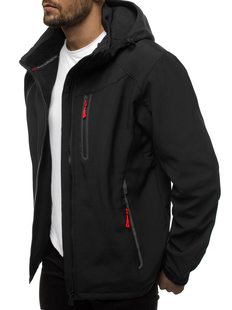 Juodai-Raudona vyriška softshelte striukė OZONEE GE/12269Z