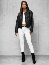 Juoda Moteriška Odinė Striukė OZONEE O/G116Z