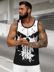 Juodi vyriški berankoviai marškinėliai OZONEE JS/8B1708/3Z