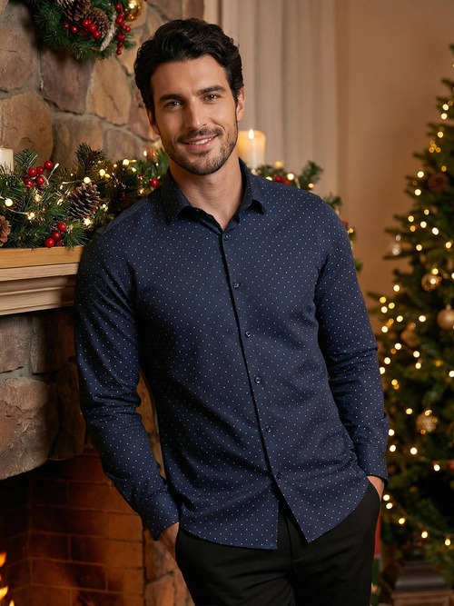 Granatinė vyriški marškiniai OZONEE V/V183Z