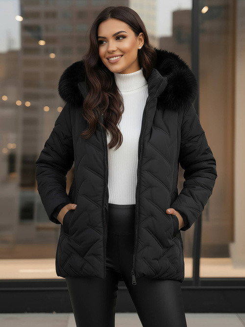 Juoda moteriška striukė OZONEE JS/16M9296/392Z