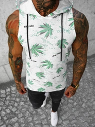 Baltai-žali vyriški berankoviai marškinėliai OZONEE O/BL306