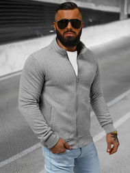 Pilkas vyriškas džemperis su užtrauktuku OZONEE JS/2002Z