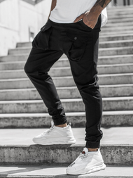 Juodos vyriškos chino jogger stiliaus kelnės OZONEE G/11144