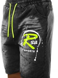 Juodi vyriški džinso šortai OZONEE JS/KK1075