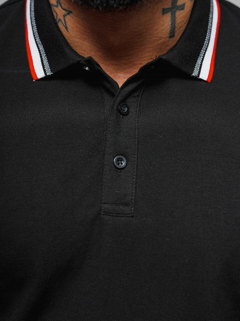 Juodi vyriški polo marškinėliai OZONEE O/DA719