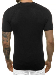 Juoda vyriška palaidinė trumpomis rankovėmis OZONEE L/2474