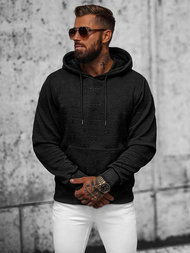 Juoda vyriškas džemperis su gobtuvu OZONEE JS/3B566