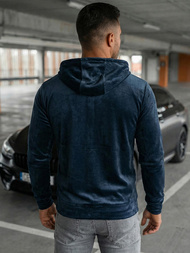 Granatinė vyriškas veliūrinis džemperis su gobtuvu OZONEE JS/8B1168/25Z