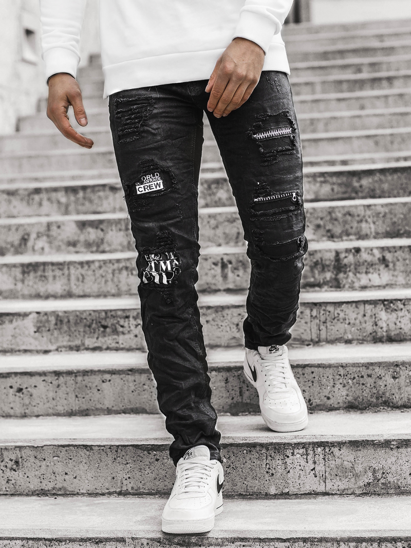 Juodos vyriškos džinso kelnės OZONEE V/19401