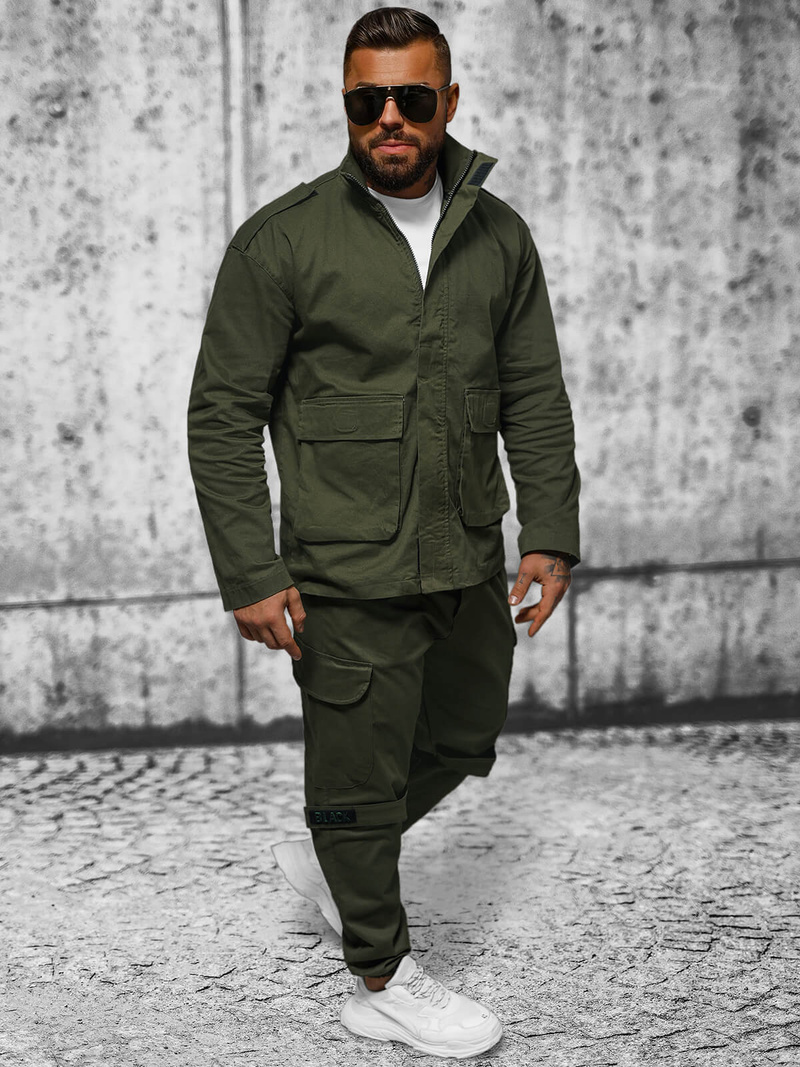 Rusvai žalsva vyriška striukė OZONEE O/G3035