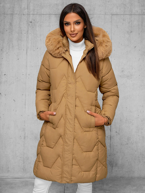 Smėlinis moteriška striukė OZONEE JS/16M9202/62Z