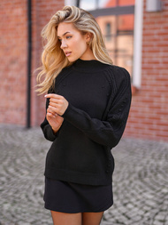 Juodas moteriškas megztinis OZONEE JS/53B5201/3