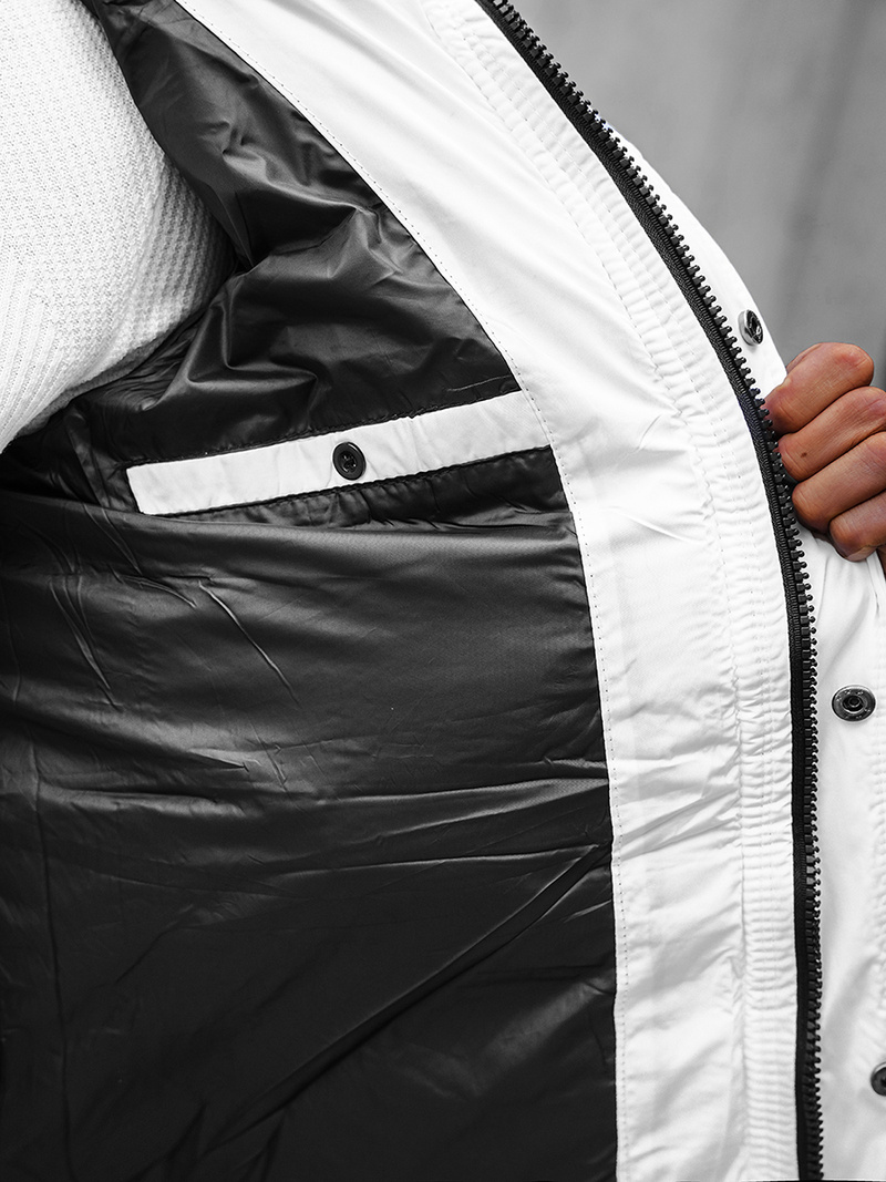 Balta vyriška žieminė striukė OZONEE N/7332