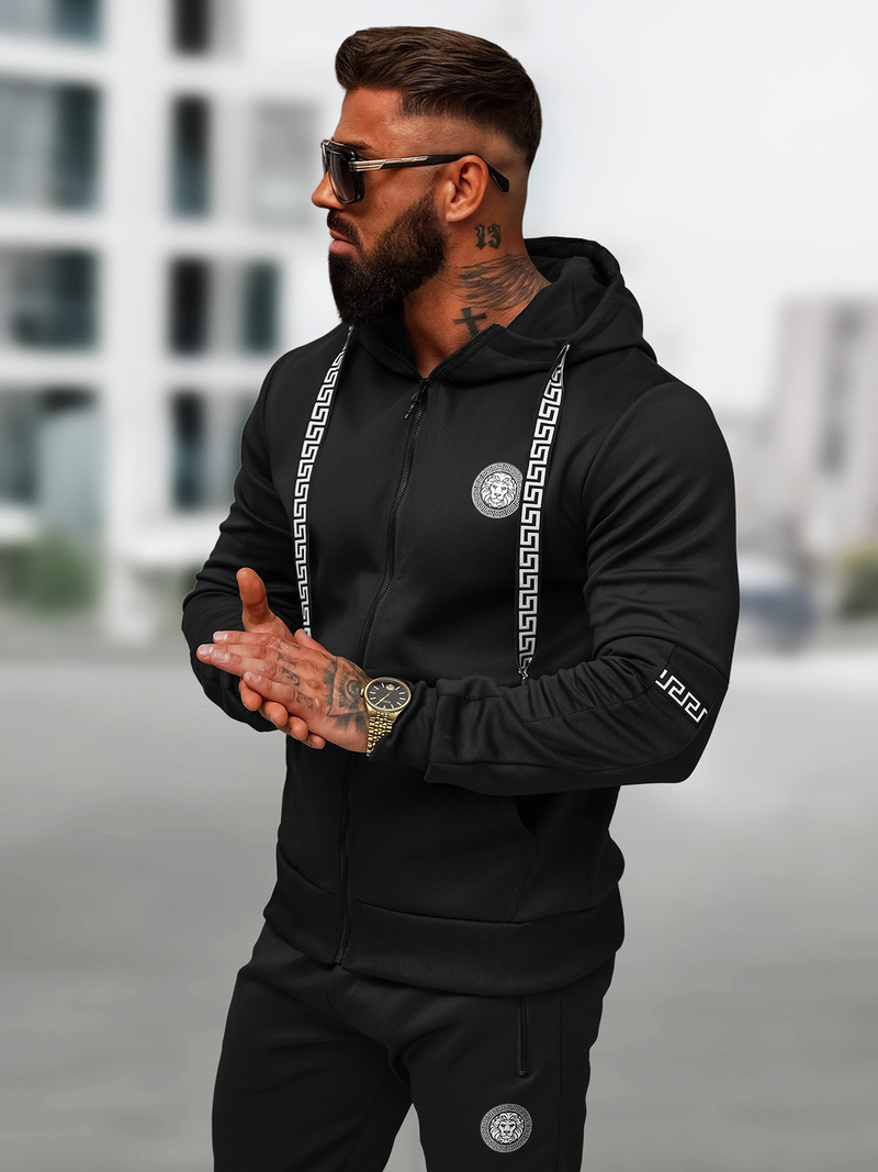 Juodas vyriškas sportinis kostiumas OZONEE O/LN11887