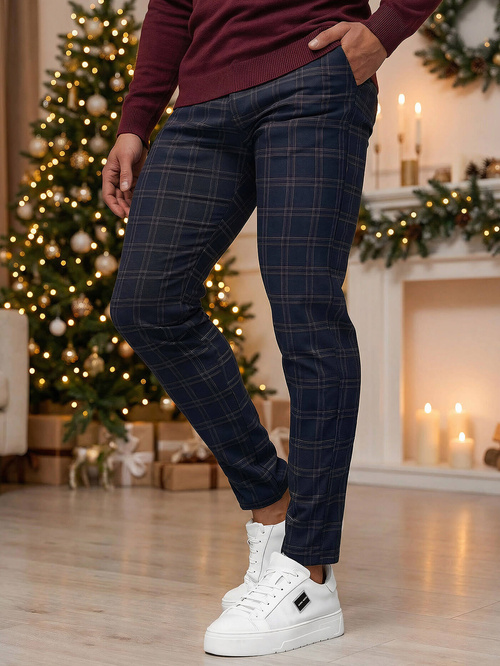 Granatinės vyriškos chino kelnės OZONEE DJ/5632Z