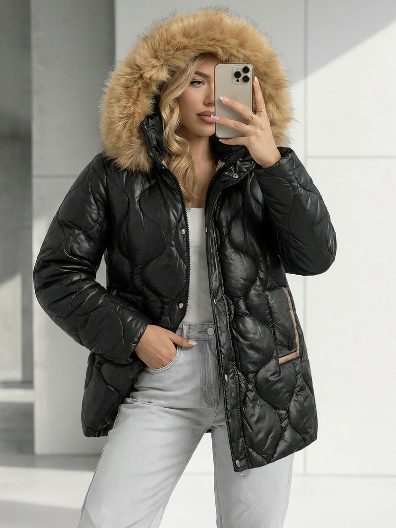 Juoda moteriška striukė OZONEE O/5M3226/392Z