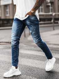 Mėlyni vyriškos stiliaus kelnės OZONEE NB/MP0005BZ