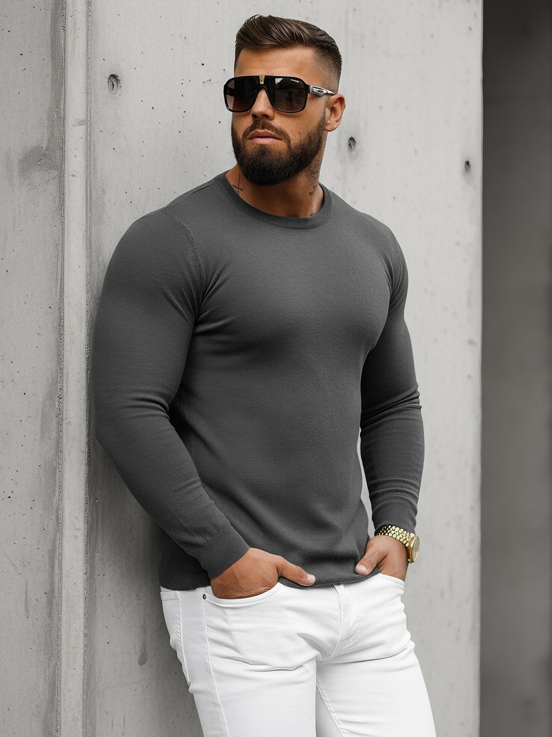 Grafitinis vyriškas megztinis OZONEE NB/MMB602/3Z