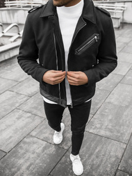 Pereinamojo laikotarpio juoda vyriška striukė OZONEE JS/M15501