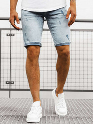 Šviesiai-Mėlyni Vyriški džinso šortai OZONEE B/55109