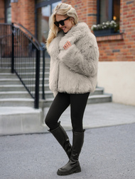 Pilkai-smėlinis moteriška striukė OZONEE JS/61M8515/92