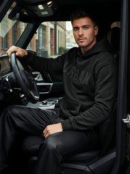 Juoda vyriškas džemperis su gobtuvu OZONEE JS/8B1990/3