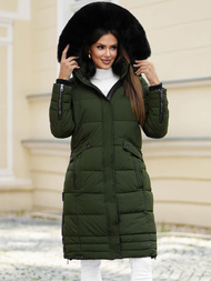 Rusvai žalsva moteriška striukė OZONEE O/W377Z