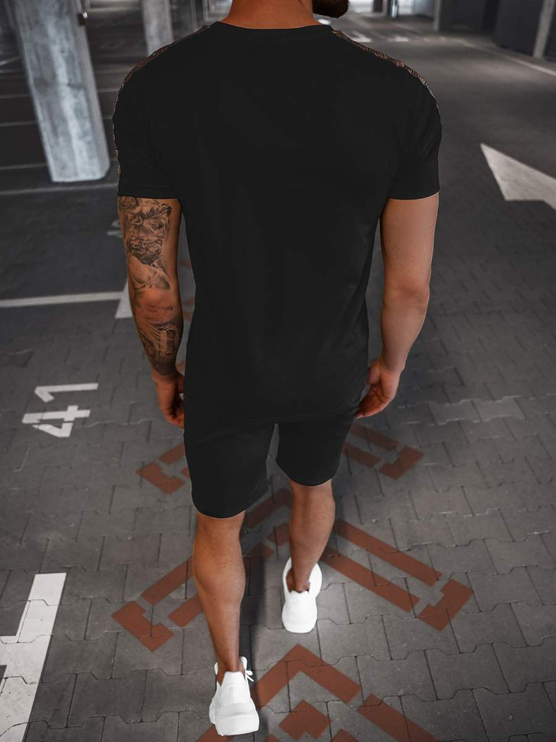 Juodai-aukso vyriškas sportinis kostiumas OZONEE O/HM788