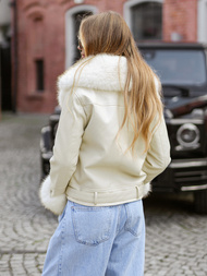 Pieno spalva moteriška odinė striukė OZONEE JS/61M8507/280