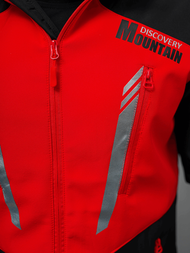 Juodai-raudona vyriška softshelte striukė OZONEE JS/HH022/1CZ