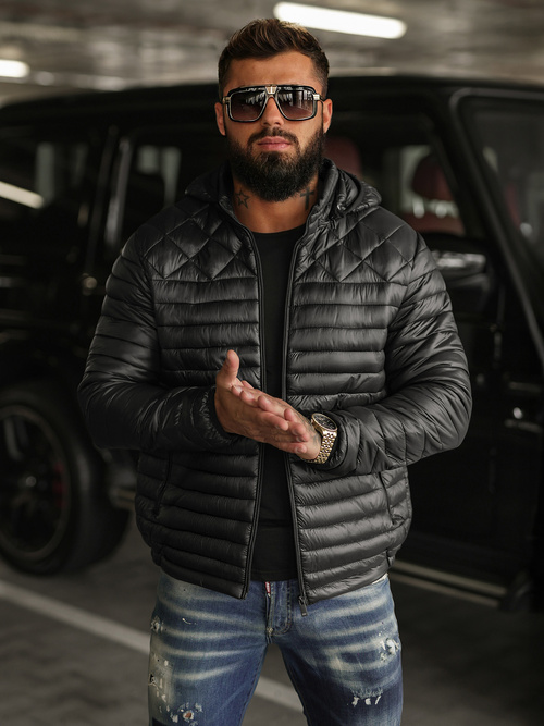 Juodi vyriška striukė OZONEE JS/16M9328/392BZ