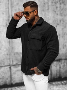 Juodi vyriški marškiniai OZONEE O/GOM23040