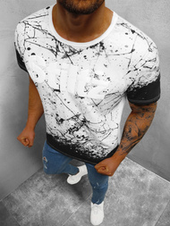 Balti vyriški marškinėliai OZONEE JS/S019/1