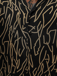 Juodi vyriški marškiniai trumpomis rankovėmis OZONEE O/22202010