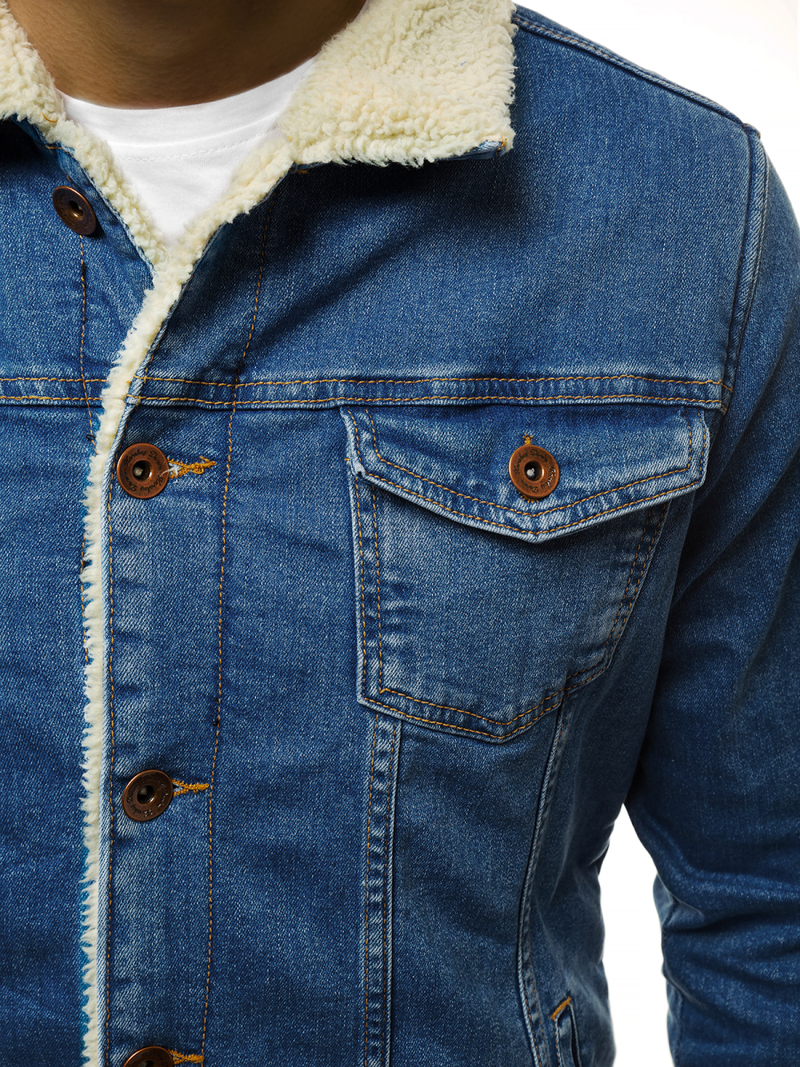 Šviesiai-mėlyna vyriška džinso striukė OZONEE BN/5938