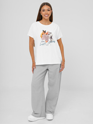 Balti moteriški marškinėliai OZONEE JS/95T2575/1