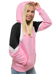 Šviesiai-Rožinė moteriškas džemperis su gobtuvu OZONEE JS/JK88118/20