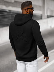 Juodas vyriškas džemperis su gobtuvu OZONEE NB/MF2003