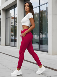 Tamsiai-raudonos moteriškos sportinės kelnės OZONEE JS/CK01/59Z
