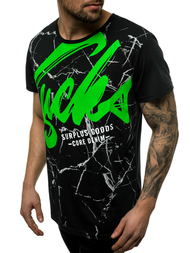 Juodi vyriški marškinėliai OZONEE JS/KS2015