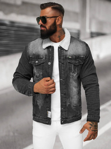 Juoda vyriška džinso šerpas striukė OZONEE NB/MJ513N