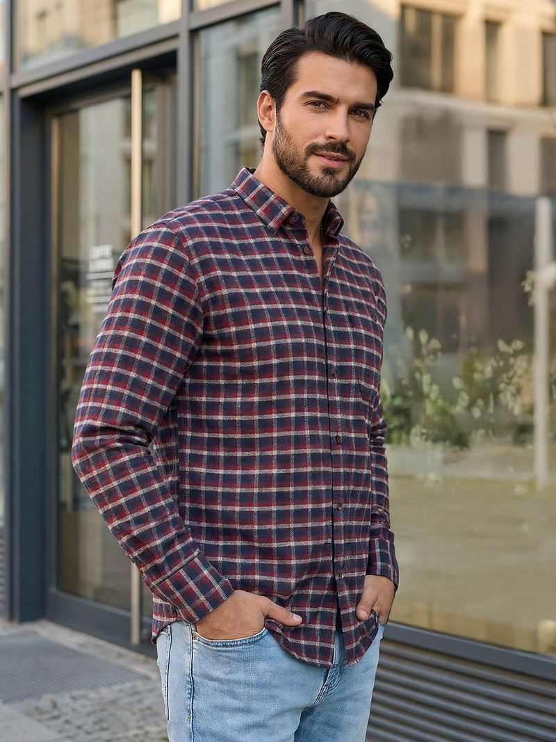 Bordinė vyriški marškiniai OZONEE V/V176Z