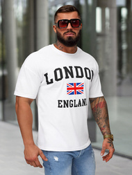 Baltas vyriški marškinėliai OZONEE JS/8B1373/1