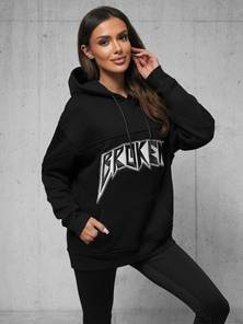 Juoda džemperis su gobtuvu OZONEE O/SWE23019Z