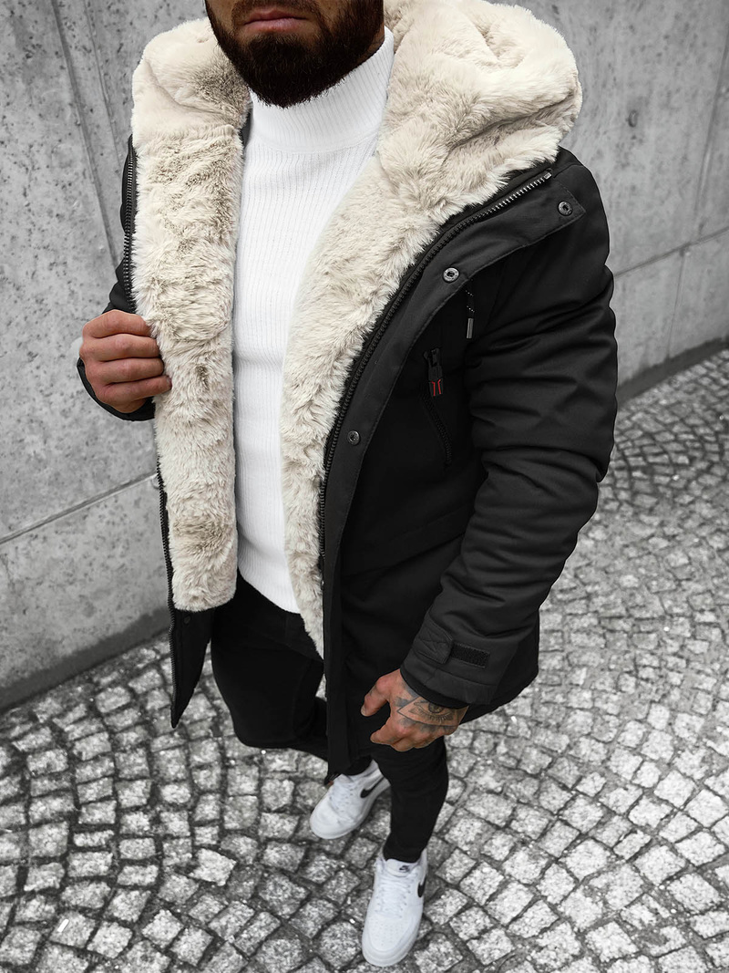 Juoda vyriška žieminė striukė OZONEE JS/22M51/392