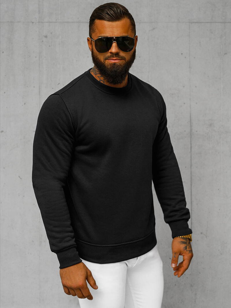 Juodas vyriškas džemperis OZONEE JS/2001-10Z