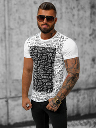 Balti vyriški marškinėliai OZONEE O/T122/1Z