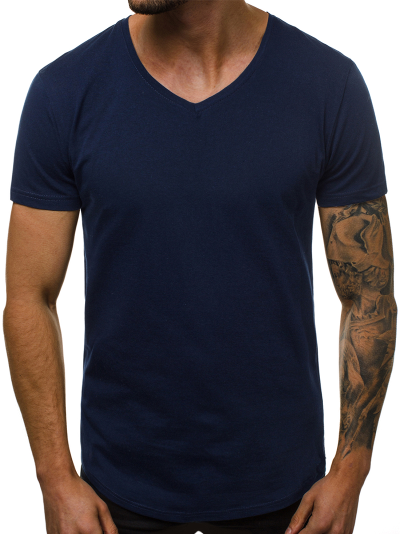 Tamsiai mėlyni vyriški marškinėliai OZONEE O/2309