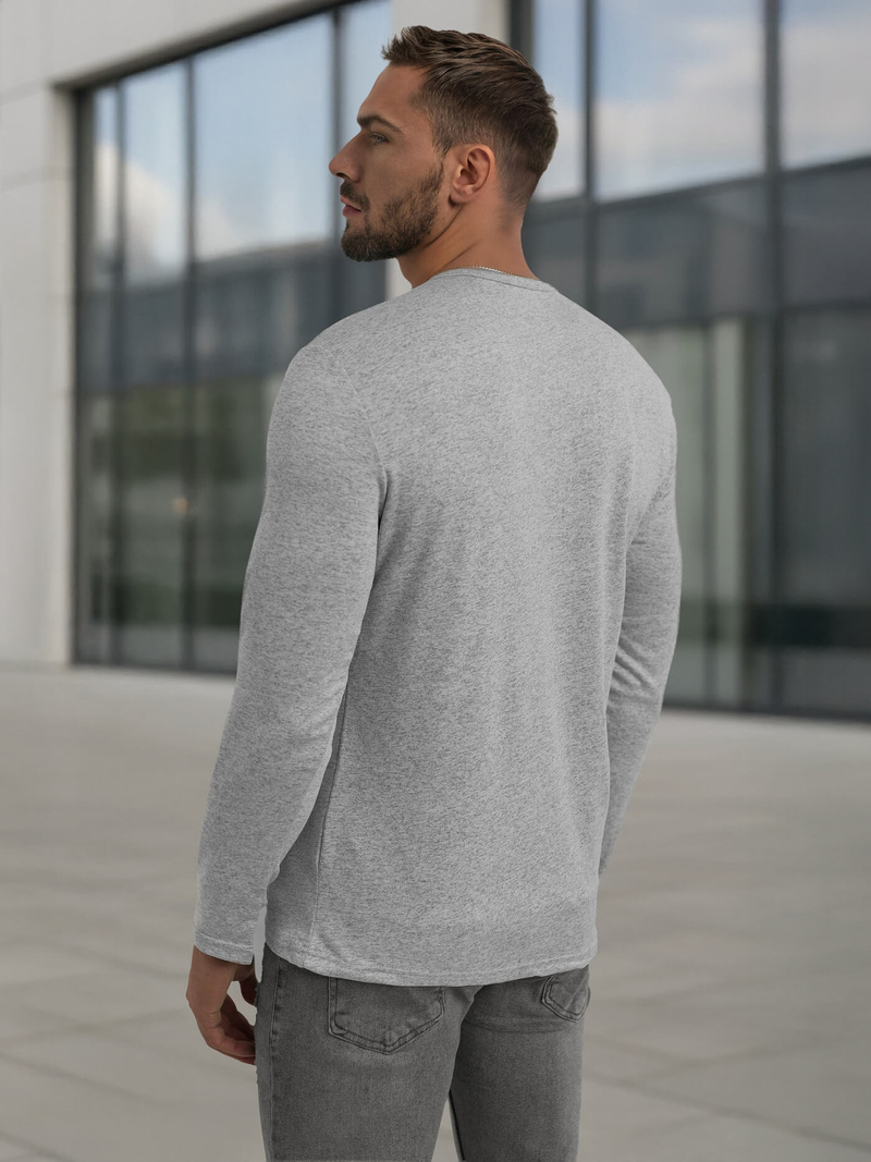 Pilkas vyriški marškinėliai ilgomis rankovėmis OZONEE JS/DB71/3